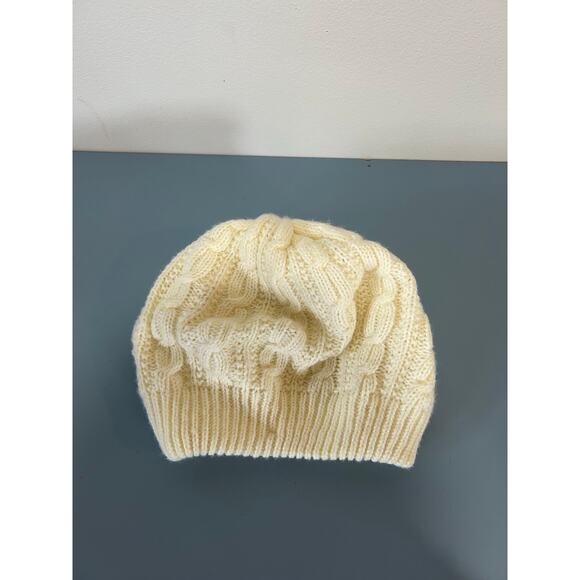 Hanes cream winter hat one size cable knit pattern bubble beanie - Picture 2 of 5